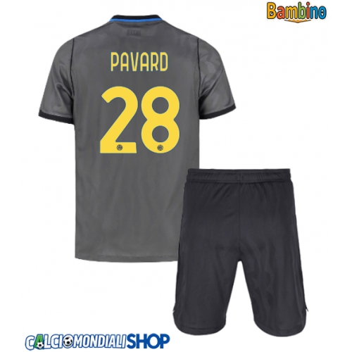 Maglie da calcio Inter Milan Benjamin Pavard #28 Terza Maglia Bambino 2026-27 Manica Corta + Pantaloni corti)